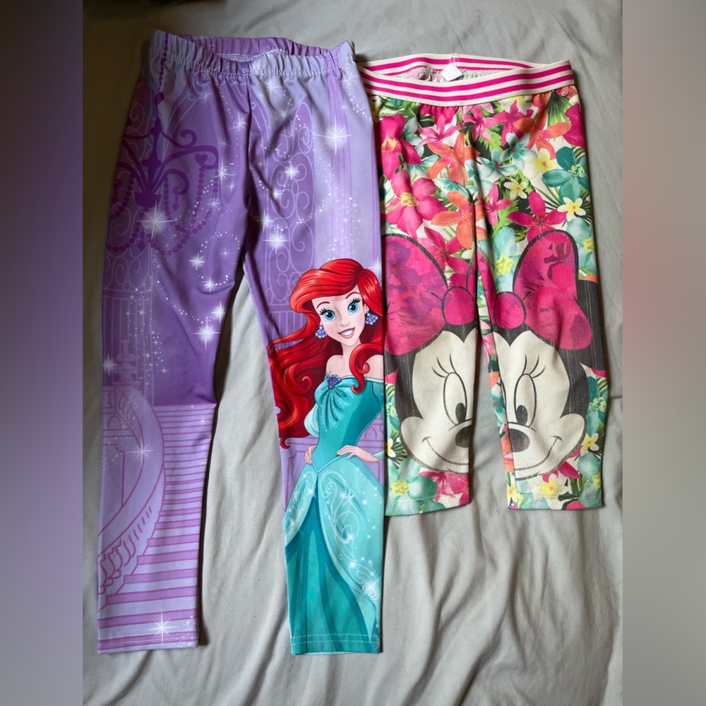 Disney girls leggings with Ariel and Minnie Mouse